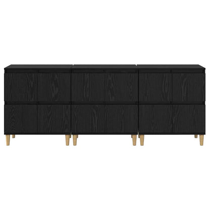 Konzole 3 Ks Černý Dub 60 X 35 X 70 Cm Kompozitní Dřevo
