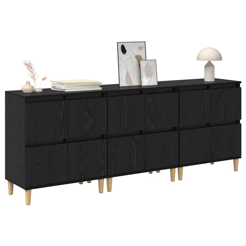 Konzole 3 Ks Černý Dub 60 X 35 X 70 Cm Kompozitní Dřevo