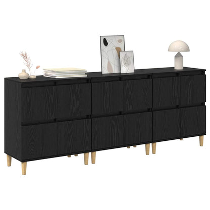 Konzole 3 Ks Černý Dub 60 X 35 X 70 Cm Kompozitní Dřevo