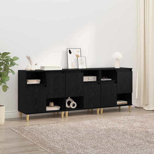 Konzole 3 Ks Černý Dub 60 X 35 X 70 Cm Kompozitní Dřevo
