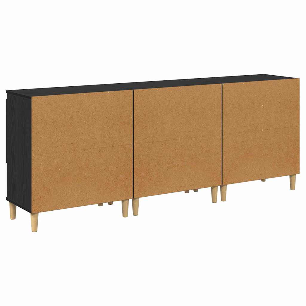 Konzole 3 Ks Černý Dub 60 X 35 X 70 Cm Kompozitní Dřevo