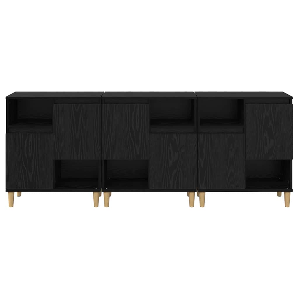 Konzole 3 Ks Černý Dub 60 X 35 X 70 Cm Kompozitní Dřevo