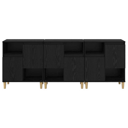 Konzole 3 Ks Černý Dub 60 X 35 X 70 Cm Kompozitní Dřevo