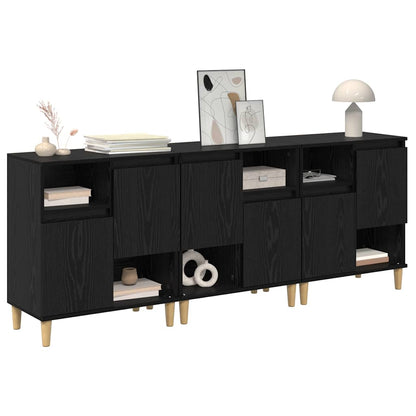 Konzole 3 Ks Černý Dub 60 X 35 X 70 Cm Kompozitní Dřevo