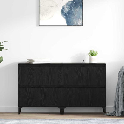 Konzole 2 Ks Černý Dub 60 X 35 X 70 Cm Kompozitní Dřevo