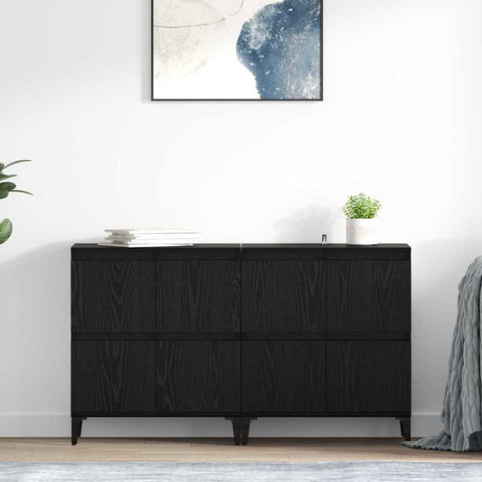 Konzole 2 Ks Černý Dub 60 X 35 X 70 Cm Kompozitní Dřevo