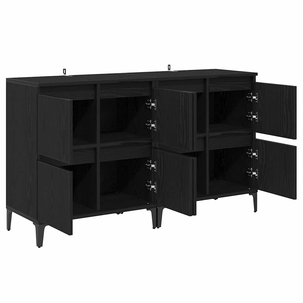 Konzole 2 Ks Černý Dub 60 X 35 X 70 Cm Kompozitní Dřevo