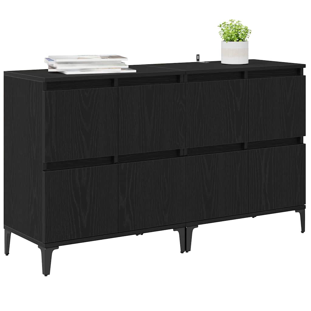 Konzole 2 Ks Černý Dub 60 X 35 X 70 Cm Kompozitní Dřevo