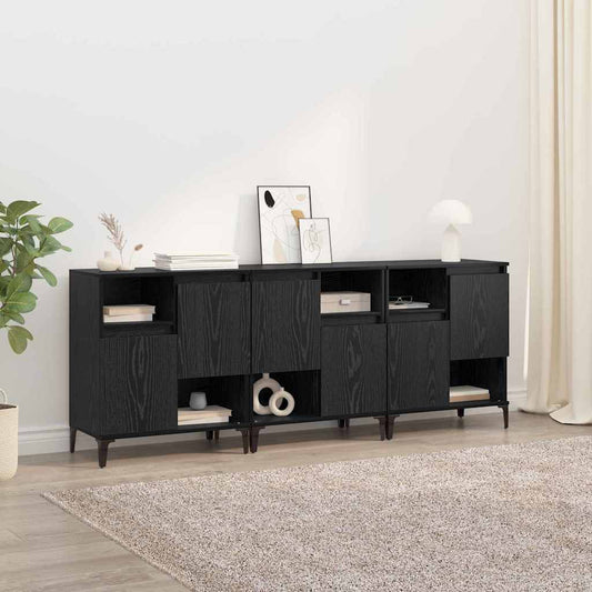 Konzole 3 Ks Černý Dub 60 X 35 X 70 Cm Kompozitní Dřevo