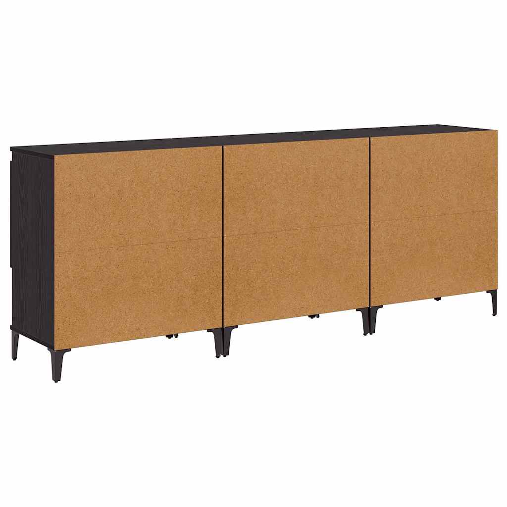 Konzole 3 Ks Černý Dub 60 X 35 X 70 Cm Kompozitní Dřevo