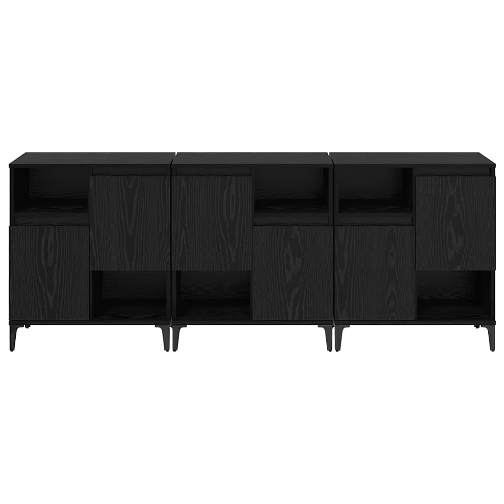 Konzole 3 Ks Černý Dub 60 X 35 X 70 Cm Kompozitní Dřevo