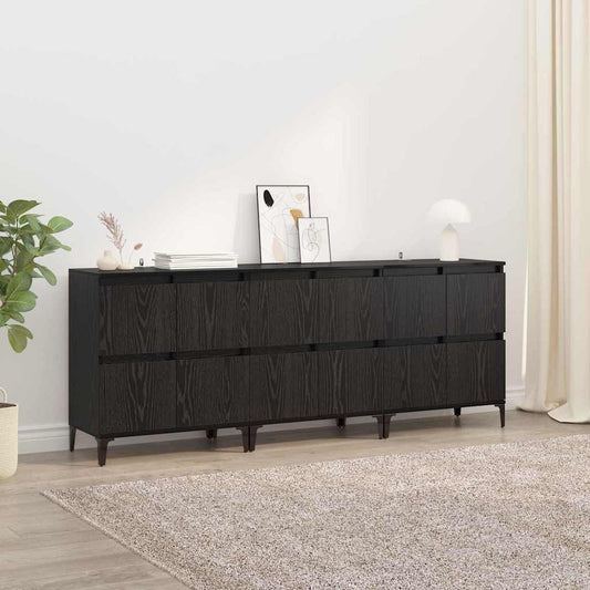 Konzole 3 Ks Černý Dub 60 X 35 X 70 Cm Kompozitní Dřevo