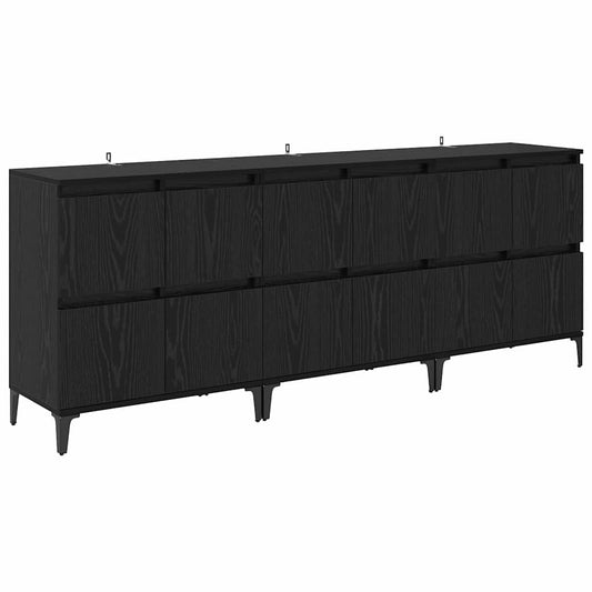 Konzole 3 Ks Černý Dub 60 X 35 X 70 Cm Kompozitní Dřevo