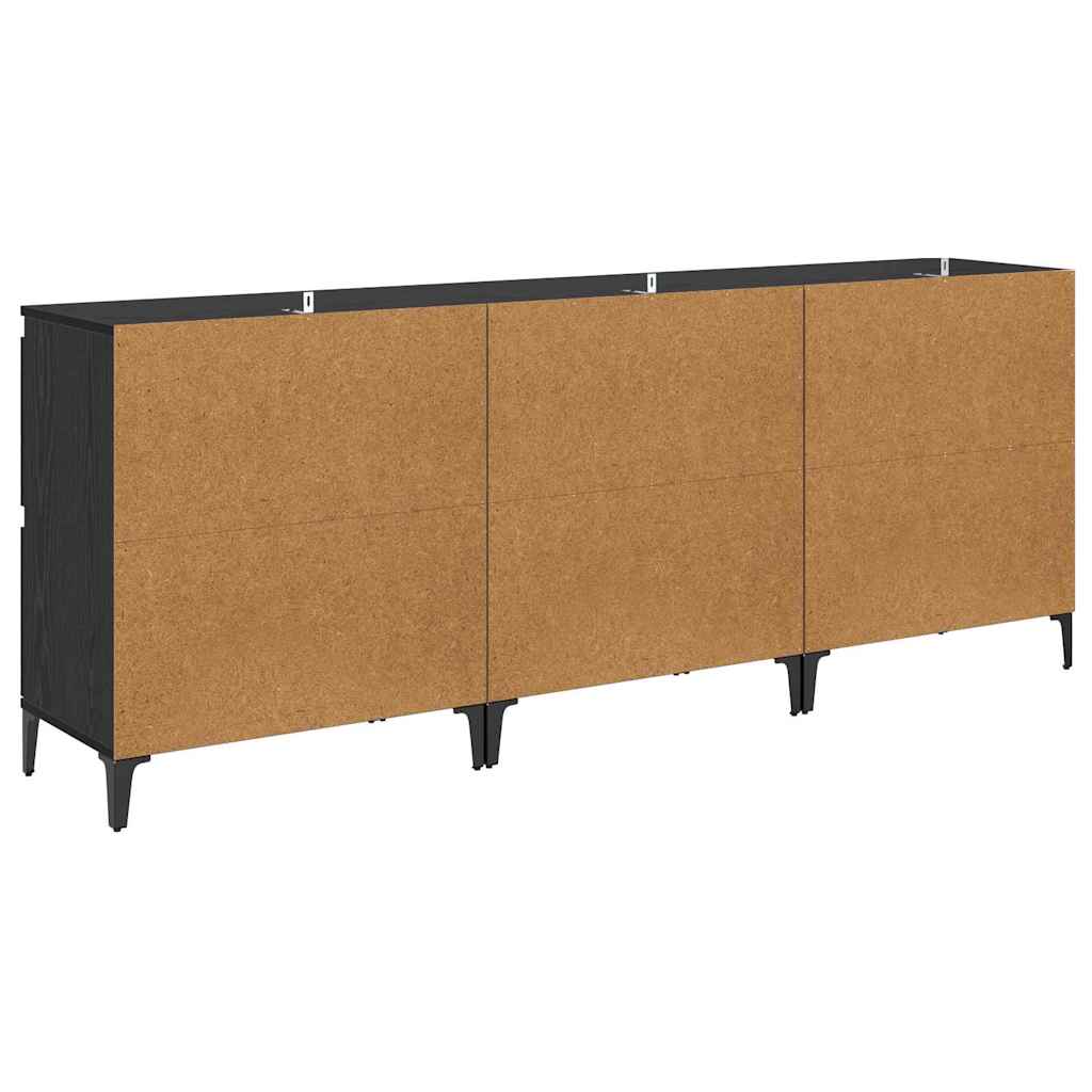 Konzole 3 Ks Černý Dub 60 X 35 X 70 Cm Kompozitní Dřevo