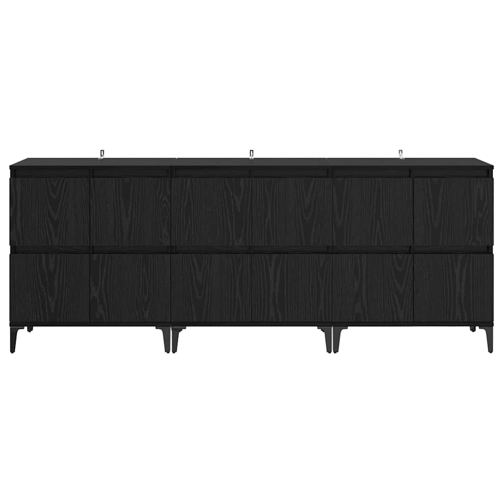 Konzole 3 Ks Černý Dub 60 X 35 X 70 Cm Kompozitní Dřevo