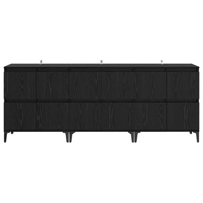 Konzole 3 Ks Černý Dub 60 X 35 X 70 Cm Kompozitní Dřevo