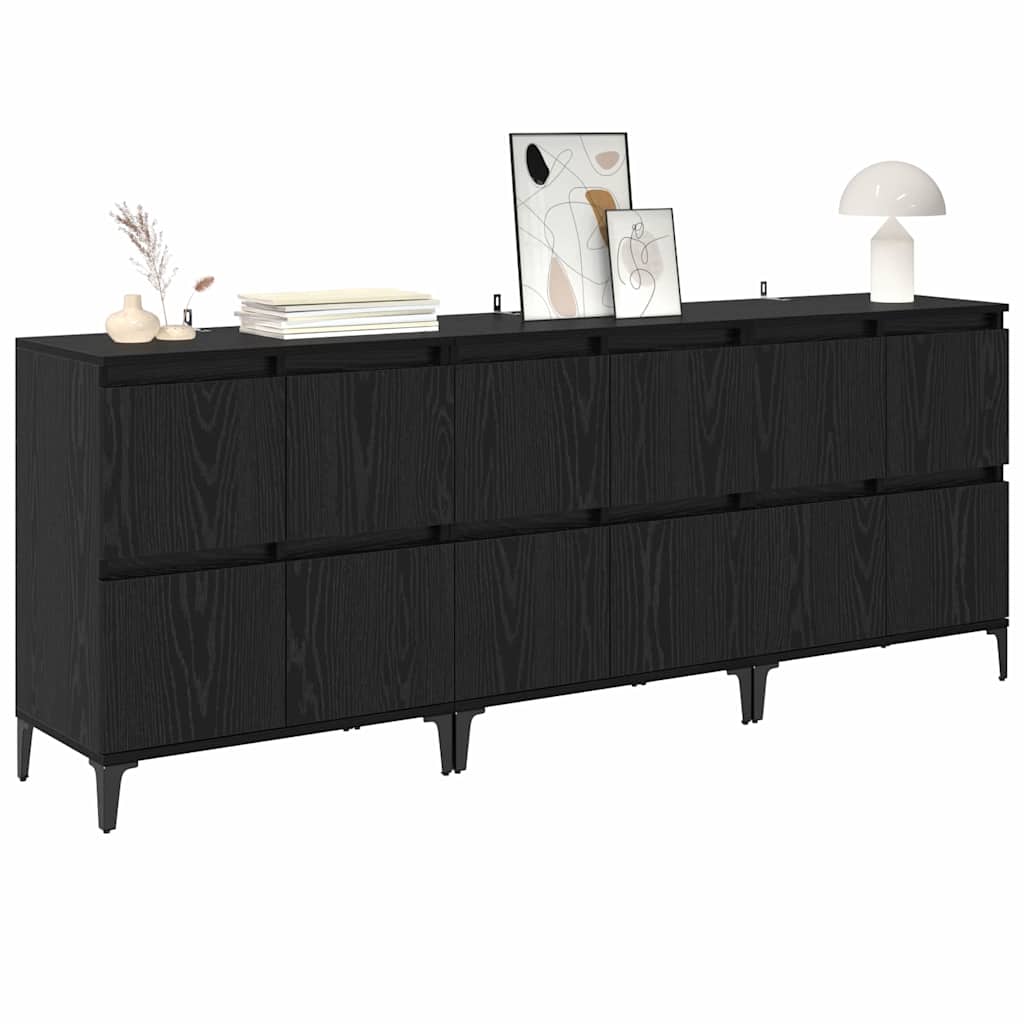 Konzole 3 Ks Černý Dub 60 X 35 X 70 Cm Kompozitní Dřevo
