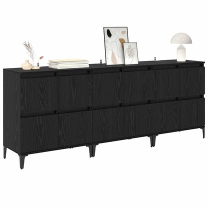 Konzole 3 Ks Černý Dub 60 X 35 X 70 Cm Kompozitní Dřevo