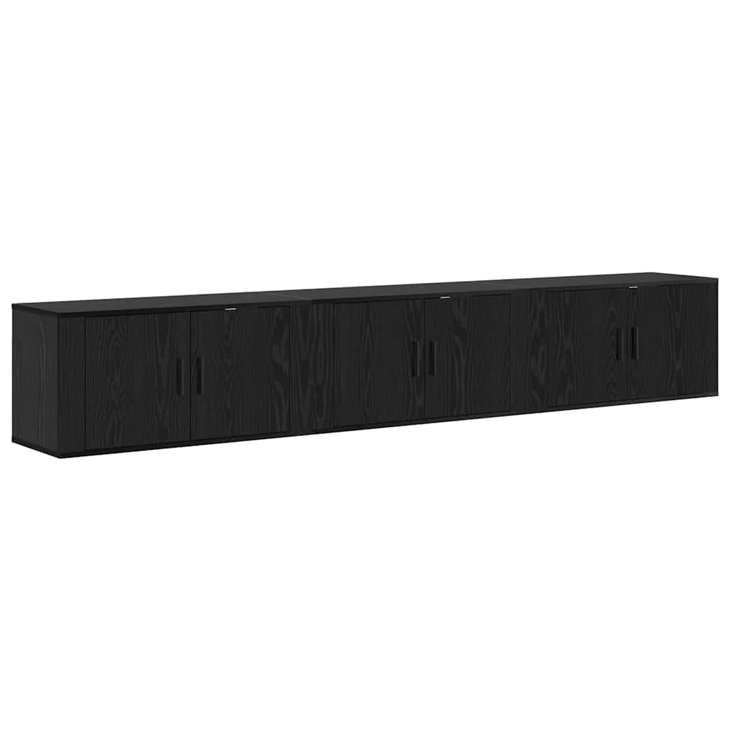 Nástěnný Tv Skříňový Set 3 Ks Černý Dub Kompozitní Dřevo