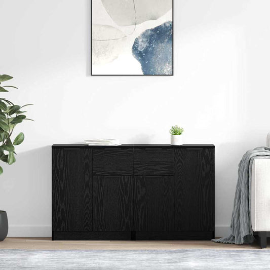 Konzole 2 Ks Černý Dub 60 X 30 X 70 Cm Kompozitní Dřevo