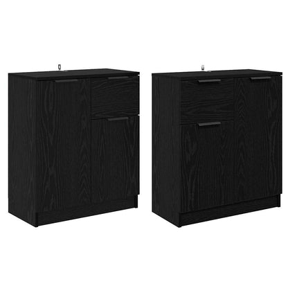 Konzole 2 Ks Černý Dub 60 X 30 X 70 Cm Kompozitní Dřevo