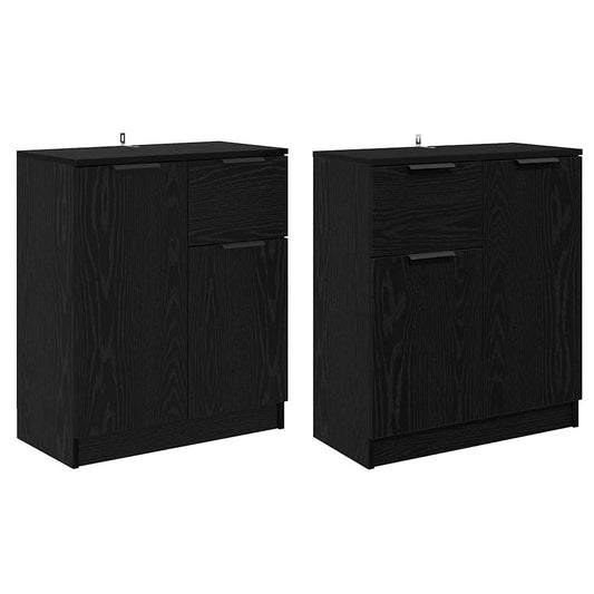 Konzole 2 Ks Černý Dub 60 X 30 X 70 Cm Kompozitní Dřevo