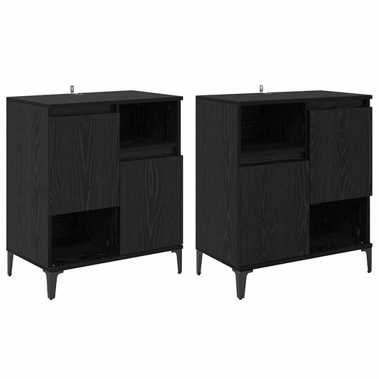 Konzole 2 Ks Černý Dub 60 X 35 X 70 Cm Kompozitní Dřevo
