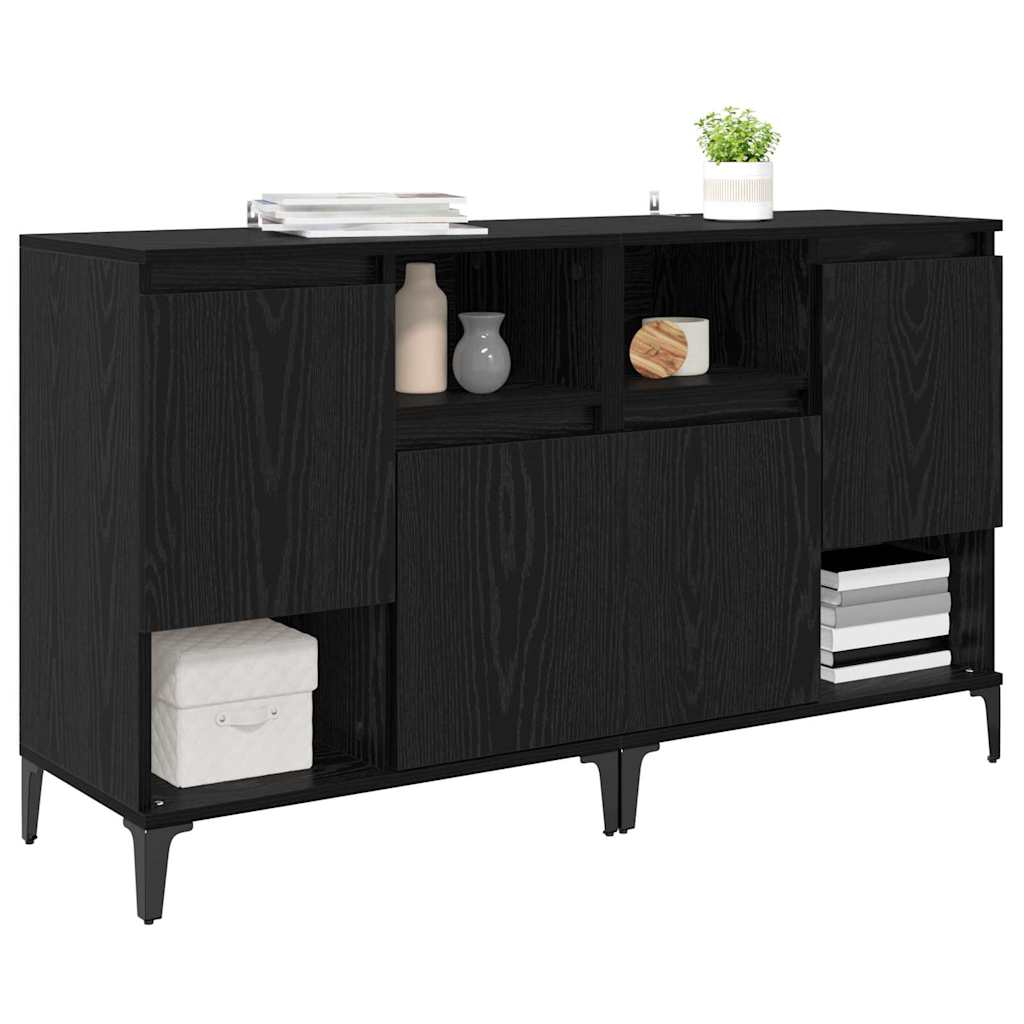 Konzole 2 Ks Černý Dub 60 X 35 X 70 Cm Kompozitní Dřevo
