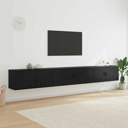 Nástěnný Tv Skříňový Set 3 Ks Černý Dub Kompozitní Dřevo