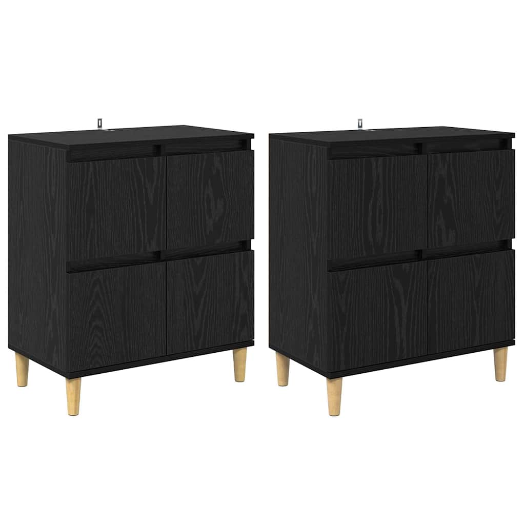 Konzole 2 Ks Černý Dub 60 X 35 X 70 Cm Kompozitní Dřevo