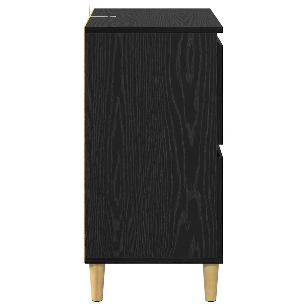 Konzole 2 Ks Černý Dub 60 X 35 X 70 Cm Kompozitní Dřevo