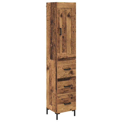 Vysoký Bufet Staré Dřevo 34,5 X 34 X 180 Cm Kompozitní Dřevo