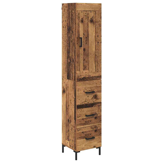 Vysoký Bufet Staré Dřevo 34,5 X 34 X 180 Cm Kompozitní Dřevo