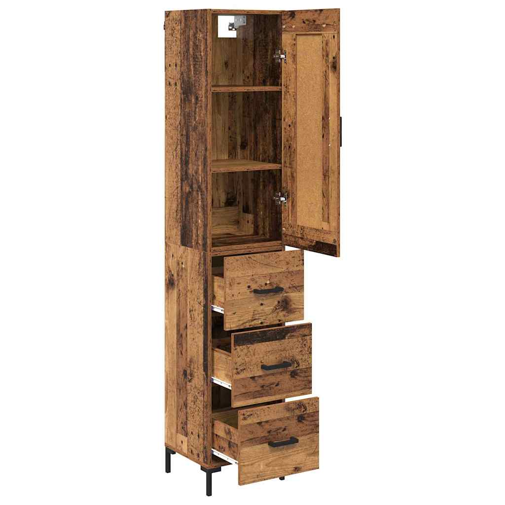 Vysoký Bufet Staré Dřevo 34,5 X 34 X 180 Cm Kompozitní Dřevo