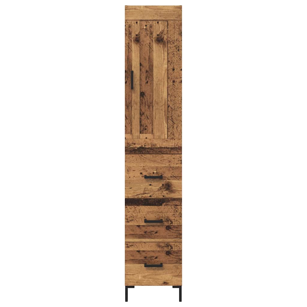 Vysoký Bufet Staré Dřevo 34,5 X 34 X 180 Cm Kompozitní Dřevo