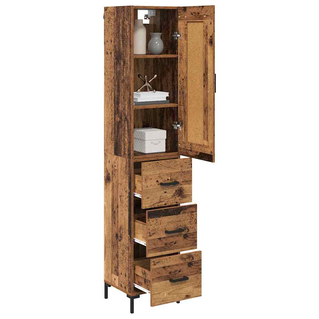 Vysoký Bufet Staré Dřevo 34,5 X 34 X 180 Cm Kompozitní Dřevo