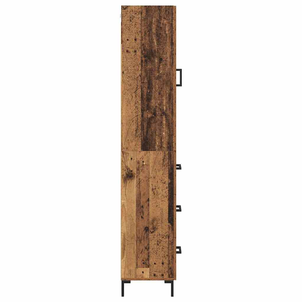 Vysoký Bufet Staré Dřevo 34,5 X 34 X 180 Cm Kompozitní Dřevo