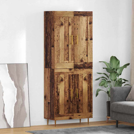 Vysoký Bufet Staré Dřevo 69,5 X 34 X 180 Cm Kompozitní Dřevo