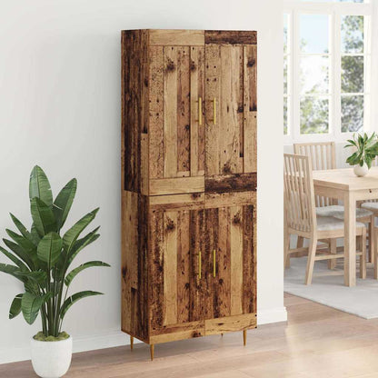 Vysoký Bufet Staré Dřevo 69,5 X 34 X 180 Cm Kompozitní Dřevo