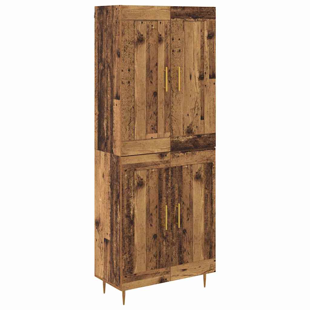 Vysoký Bufet Staré Dřevo 69,5 X 34 X 180 Cm Kompozitní Dřevo