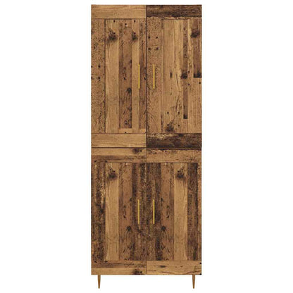 Vysoký Bufet Staré Dřevo 69,5 X 34 X 180 Cm Kompozitní Dřevo