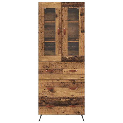 Vysoká Skříň S Policí 2 Ks Staré Dřevo 69,5 X 34 X 180 Cm