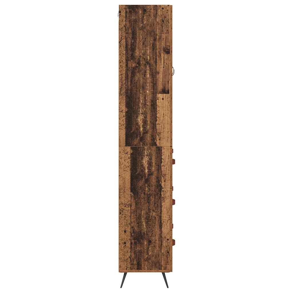 Vysoká Skříň S Policí 2 Ks Staré Dřevo 69,5 X 34 X 180 Cm