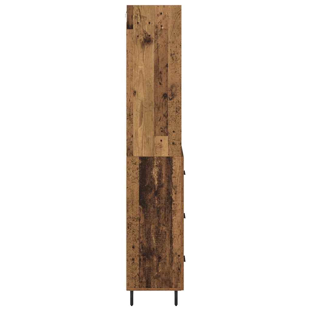 Vysoký Bufet 2 Ks Staré Dřevo 69,5 X 32,5 X 180 Cm