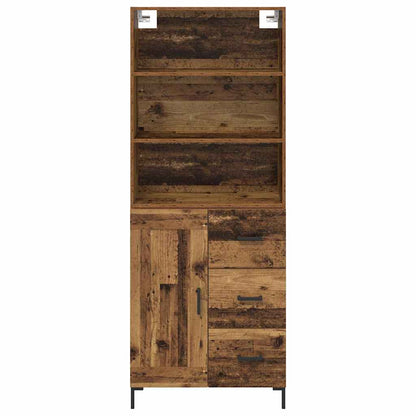 Vysoký Bufet Staré Dřevo 69,5 X 34 X 180 Cm Kompozitní Dřevo
