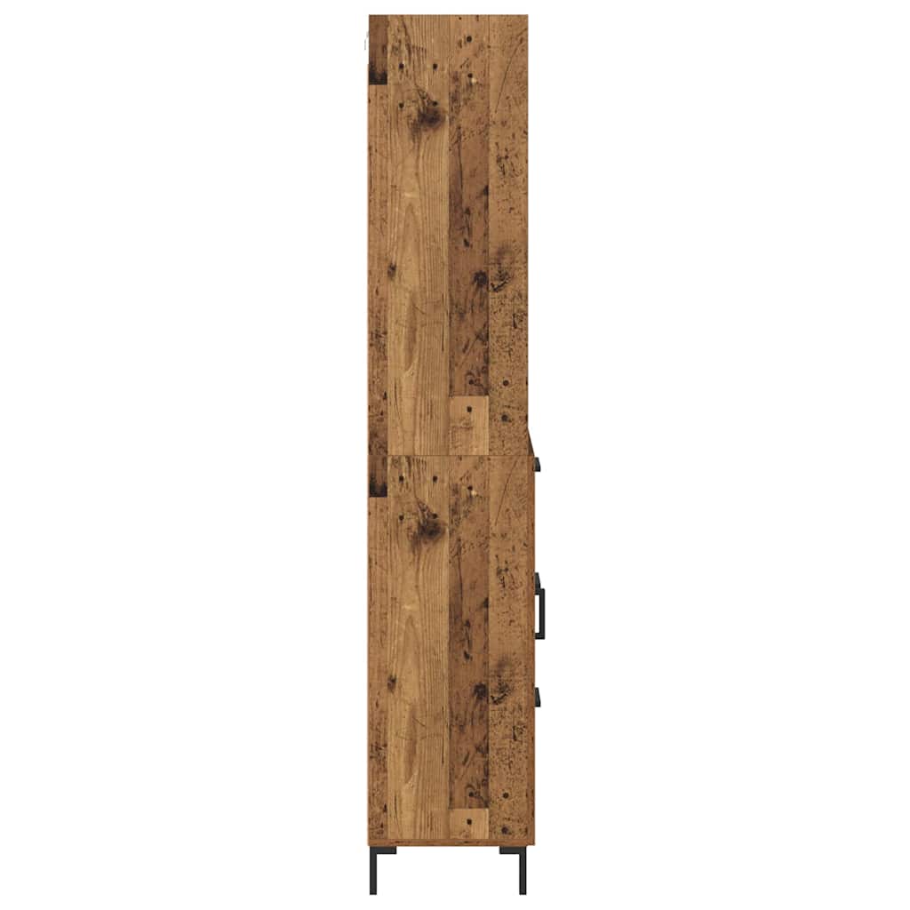 Vysoký Bufet Staré Dřevo 69,5 X 34 X 180 Cm Kompozitní Dřevo