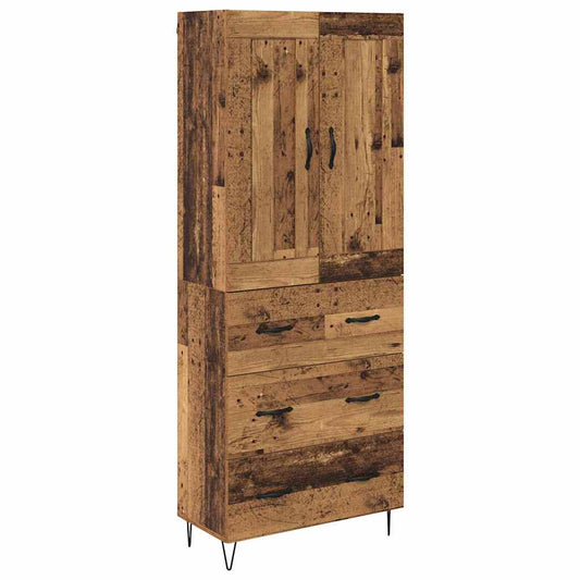 Vysoký Bufet Staré Dřevo 69,5 X 34 X 180 Cm Kompozitní Dřevo