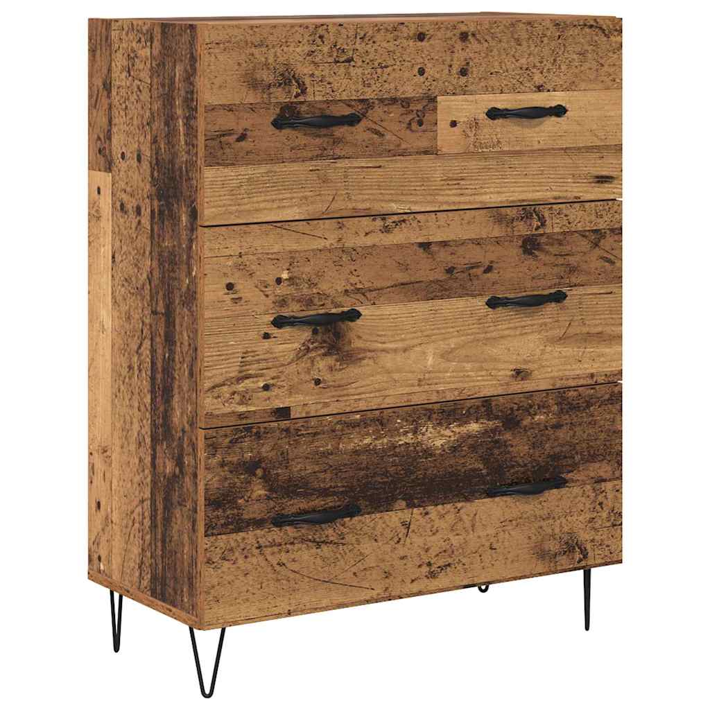 Vysoký Bufet Staré Dřevo 69,5 X 34 X 180 Cm Kompozitní Dřevo