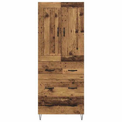 Vysoký Bufet Staré Dřevo 69,5 X 34 X 180 Cm Kompozitní Dřevo