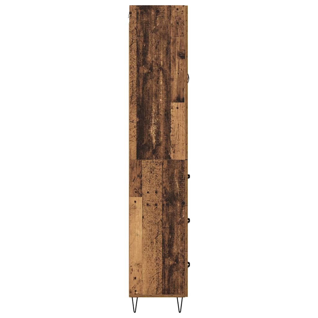 Vysoký Bufet Staré Dřevo 69,5 X 34 X 180 Cm Kompozitní Dřevo